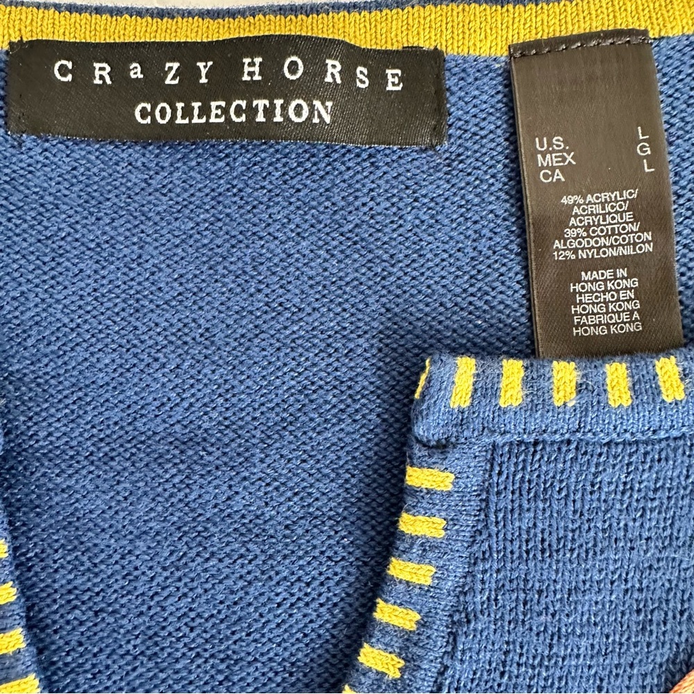 Crazy Horse Liz Claiborne Multicolor Floral Embroidered Sweater Womens Large - Picture 3 of 6